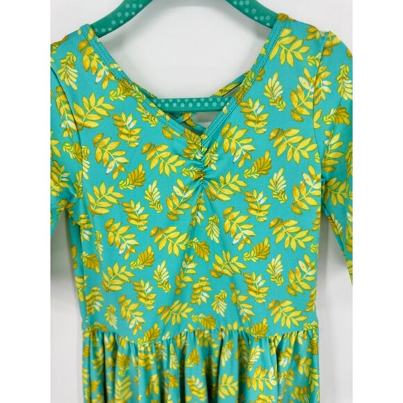 Dotdotsmile Girls Size 5/6 Dress Green with Yellow Floral Print New with Tags - Picture 2 of 5